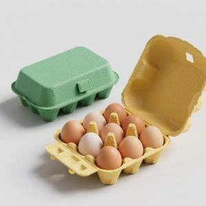Hot Sale Paper <b>Pulp</b> Egg Carton Solid Color Egg Storage Box with 6/ 10 /12/ 15/ 30 Cells - Product Image 6