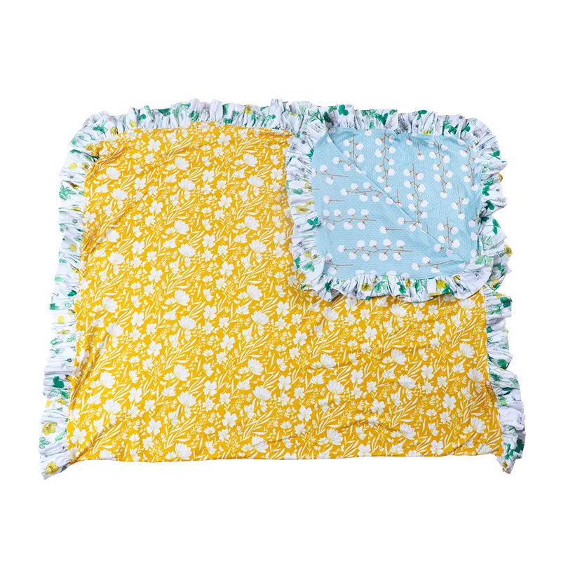 100% cotton Baby Receiving Blanket Floral Printed Nice Design Little Girls Bubble Blankets For Winter Newborn Comforter Blankets