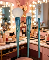 Ensemble de pinceaux de maquillage professionnels personnalisés à marque privée, pour le visage et le correcteur, poils synthétiques, kit de voyage 3 pièces