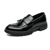 Zapatos Casuales de Negocios para Hombre, Nuevos, Estilo Brogue, Transpirables, de Cuero, con Borlas, Mocasines Sin Cordones, Cómodos, Duraderos, para Uso Diario en la Oficina