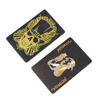 Cartes de poker personnalisées en PVC noir et or, avec feuille d'or, imperméables, lavables, avec boîte colorée, vente en gros