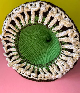 Sombrero de bruja de ganchillo de algodón 100% hecho a mano, tamaño personalizable para gorros Tik Tok, gorro de punto de Cosplay de hadas con patrón de camuflaje - Product Image 2
