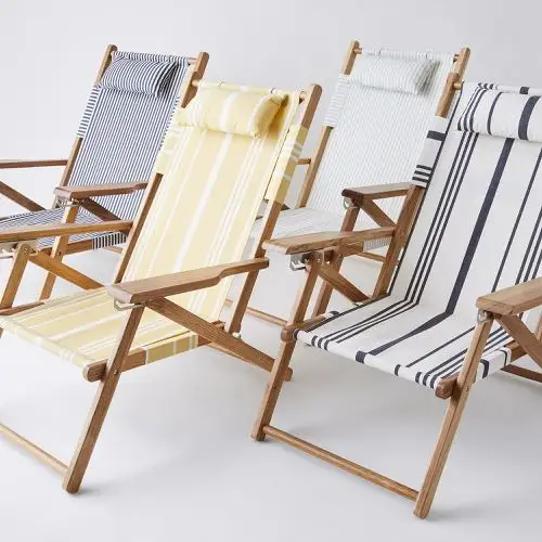 고품질 배낭 야외 편안한 폴리 에스터 나무 프레임 사용자 정의 휴대용 조절 5 Reclining 접는 비치 의자
