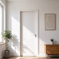 Puerta Exterior Moderna de Madera de Roble con Certificación CE, Aislamiento Acústico de PVC Multicapa Anti-Termitas, Entrada Dedicada para Dormitorio, 3 Años de Garantía
