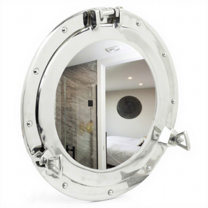 <b>Silver</b> Porthole <b>Mirror</b> Nautical <b>Wall</b> <b>Mirror</b> Round Decorative Ship Window <b>Mirror</b> Coastal Marine Home Decor - Product Image 5