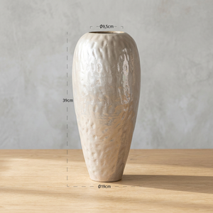 Vase mural design moderne, best-seller, forme ovale, fait main, décoratif, hauteur 34 cm et 28 cm, finition dorée - Product Image 5