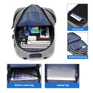 Sac à dos d'affaires intelligent personnalisé avec logo, étanche, pour ordinateur portable, idéal pour les conférences et les voyages, avec port de chargement USB - Product Image 3