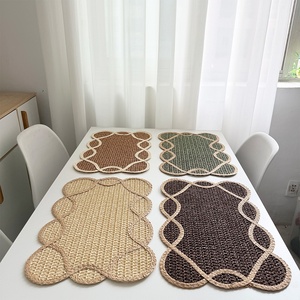Set <span class=keywords><strong>de</strong></span> <span class=keywords><strong>table</strong></span> en corde <span class=keywords><strong>de</strong></span> <span class=keywords><strong>papier</strong></span> tressée, style campagnard américain, décoration <span class=keywords><strong>de</strong></span> mariage, isolation thermique, couleur unie, formes variées - Product Image 3
