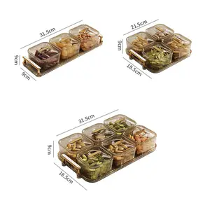 Kapaklı karıştırma kaseleri üç farklı boyutta aperatif servis tepsisi aperatifler depolama kapaklı kutu kuru meyve aperatif tepsisi