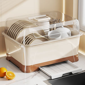 XT116 Diseño Moderno PP Caja de Almacenamiento Universal Sostenible Tapa Estante para Platos Vajilla Organizador Cuencos Platos Escurridor Cocina - Product Image 1