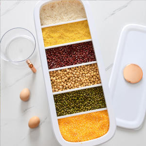 กล่องพลาสติกเก็บอาหารแบบแห้งกล่องเก็บข้าว6ช่องฝาปิดหม้อซีลซีเรียล - Product Image 4