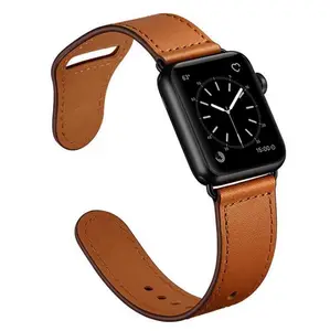 Toptan apple İzle 5 renkler-Renk eşleştirme için uygun Apple izle yeni stil deri kordonlu saat Iwatch5 kayış Applewatch 5 deri kayış saat kayışı