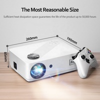 Projecteur LED AUN AKEY8-Basic Full HD, projecteur vidéo 6000 lumens, projecteur vidéo 4K pour cinéma maison