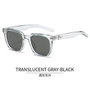 แว่นกันแดดผู้หญิงมีสไตล์กรอบสี่เหลี่ยมป้องกันรังสียูวี 400 กรอบพีซี เลนส์ AC ประเภท 3 ที่บังแดดสีเทา F5-6366 - Product Image 4