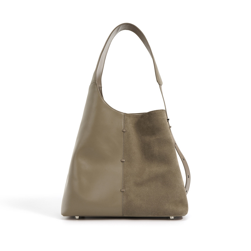 Full Grain Genuine Leather Bucket Crossbody