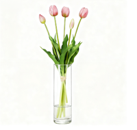 Touche réelle de tulipes en soie lavande artificielle douce mariage fête du nouvel an pièce maîtresse décoration de la maison saint valentin Thanksgiving