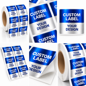 Custom Blue and Silver <b>Holographic</b> Glass Bottle Labels for 3ml 10ml Packaging - Product Image 5