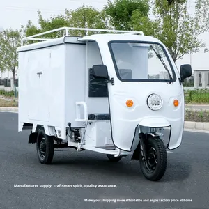 Triciclo Elettrico <span class=keywords><strong>Solare</strong></span> Stile Europeo con Carrozzeria Chiusa, Macchina Distributrice di Gelati, Vano Refrigerato, Alta Capacità di Carico, Ricarica Rapida, per Adulti - Product Image 2