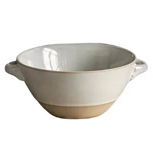 Farmhouse Nordic Large Capacity Household Stoneware Dinnerware Ceramic Mixing Pasta Salad Bowl