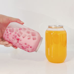 Lattine per bevande in plastica per animali domestici da 500ml ispessite con acqua di Soda commerciale e caffè freddo da asporto bottiglie vuote facili da tirare - Product Image 1