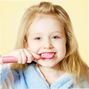 Cepillo de dientes eléctrico para niños con 5 cabezales de repuesto, cepillo de dientes eléctrico sónico ultrasónico con dibujos animados para niños, cepillos de dientes con batería - Product Image 3
