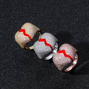 Anillo de Hip Hop con Corazón Roto, Anillo de Amor, Estilo Hipster, para Hombre y Mujer - Product Image 2