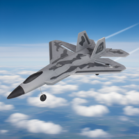 Avion télécommandé planeur RC F22 Fighter Model 2.4G 3 canaux, portée 200m, prêt à l'emploi avec chargeur et batteries pour enfants
