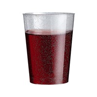 Vasos Desechables de Plástico PS con Purpurina Dorada y Plateada de 10 oz para Café Helado, Cerveza, Fiestas, Bodas, Cumpleaños, Eventos