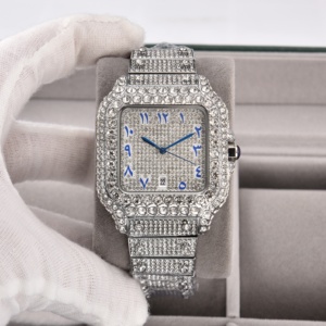 Reloj de Cuarzo con Diamantes Brillantes, Diseño Pavé, Estilo Hip-Hop, de Lujo, Entrega Rápida, Gran Venta - Product Image 3