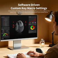 Souris verticale ergonomique avec trois modes, sans fil, design à double molette, rechargeable, écran LED pour PC, ordinateur portable, bureau à domicile