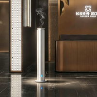 Diffuseur d'huiles essentielles sur colonne autoportante électrique 101-200ml, système de parfumage sans eau en métal, éclairage LED, écologique, luxe