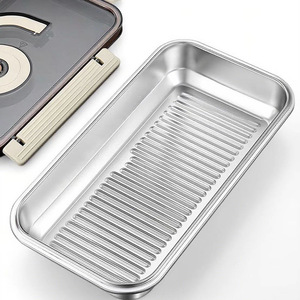 Food <b>Storage</b> Container Rectangle 304 Stainless Steel Airtight With Lid Snap Lock Design Freezer Safe <b>PC</b> Handle - Product Image 2