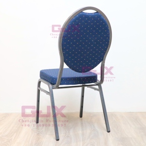 Venta al por mayor de muebles de hotel apilables, restaurante, marco de metal redondo azul, mesas y sillas de salón para banquetes de boda para eventos de fiesta - Product Image 4