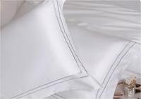 Parure de lit brodée 100 % coton en gros - Drap-housse, taie d'oreiller et housse de couette style hôtel minimaliste