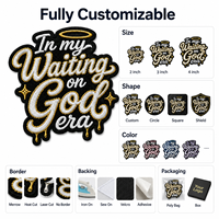 Patchs thermocollants inspirants pour vêtements, à thème religieux Jésus, patchs brodés personnalisés à coudre, grand badge brodé « Dieu est bon »