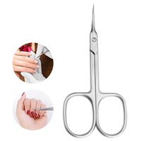 Ciseaux à cuticules professionnels en acier inoxydable, pointe incurvée précise, pour manucure et nail art, pour droitiers