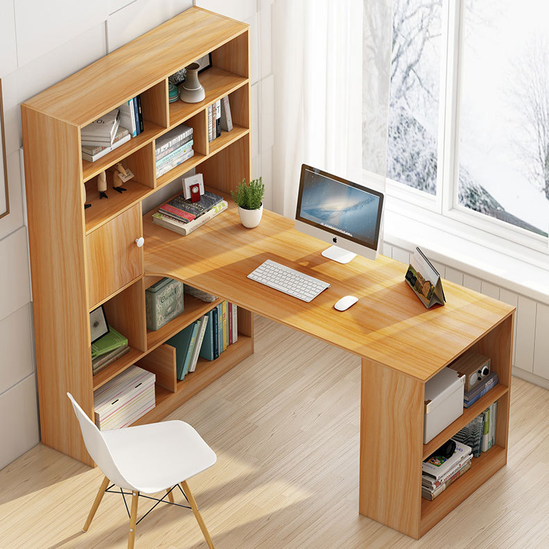 Home Corner Desk Bookcase Integrated Combination