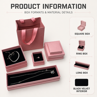 Servizio Completo di Fabbrica, Set di Borse, Scatole per Imballaggio, Biglietti di Ringraziamento, Scatola per Gioielli Rosa Ecologica Personalizzabile con Logo