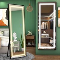 Cermin Kamar Mandi LED Modern Persegi Panjang dengan Lampu, Terpasang di Dinding, untuk Kamar Tidur dan Ruang Ganti