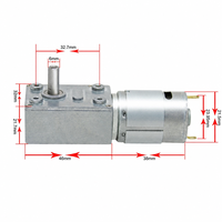 Moteur à courant continu à engrenage à vis sans fin 3246WG385 avec balais de charbon, 12V 24V, moteur électrique RS-385 avec boîte de vitesses à vis sans fin 32*46mm