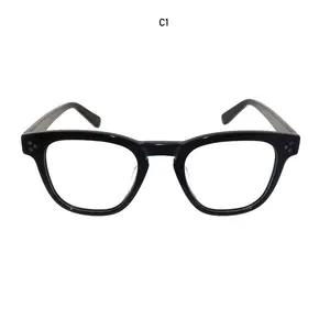 Óculos óticos de armação quadrada de alta qualidade para unissex cor trans preto