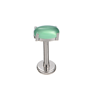 Fuxuan ASTM F136 Titane Prong Set Pierre Naturelle 16G Filetage Interne Corps Piercing Bijoux Labret Helix Boucle D'oreille - Product Image 6