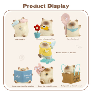 Vendita calda trama in resina personalizzata mistero scatola cieca gatto Kawaii Pai decorazione per la casa regalo all'ingrosso - Product Image 2