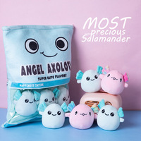 Peluche Axolotl, Coussin Doux en Forme d'Axolotl pour Cadeau d'Anniversaire, Coussin de Jeu en Peluche