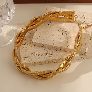 Kalung jangkar rantai ular Chunky Punk kalung Choker gipsi Stainless steel berat besar berlebihan perhiasan uniseks - Product Image 4