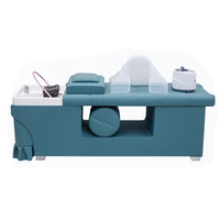 Lit de lavage professionnel moderne avec massage thaïlandais et hydrothérapie, en cuir PU et structure en bois, pour hôtels et salons de beauté