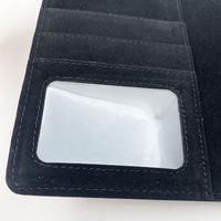 Funda Protectora para Cuaderno A5 de Cuero PU Negro, Cierre Magnético, Múltiples Ranuras para Tarjetas, Ventana Transparente para Identificación, Cubierta Personalizada para Diario