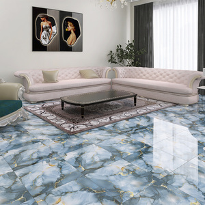 Thiết kế hiện đại đá cẩm thạch tự nhiên nhìn vàng mạ 600x600 đầy đủ đánh bóng bóng tráng men sứ gạch lát sàn sang trọng - Product Image 3