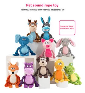 Lüks gıcırtılı köpek çiğnemek oyuncak yıkılmaz interaktif yavru peluş ses ile komik hayvan şeklinde <span class=keywords><strong>Pet</strong></span> oyuncak diş temizleme için - Product Image 1