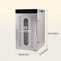 Déshydrateur alimentaire commercial en acier inoxydable de grande capacité, prix usine, pour fruits, légumes et viandes 16D/20D/24D